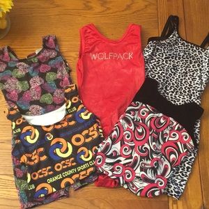 Bundle of 5 Girls Gymnastics/dance Leotards